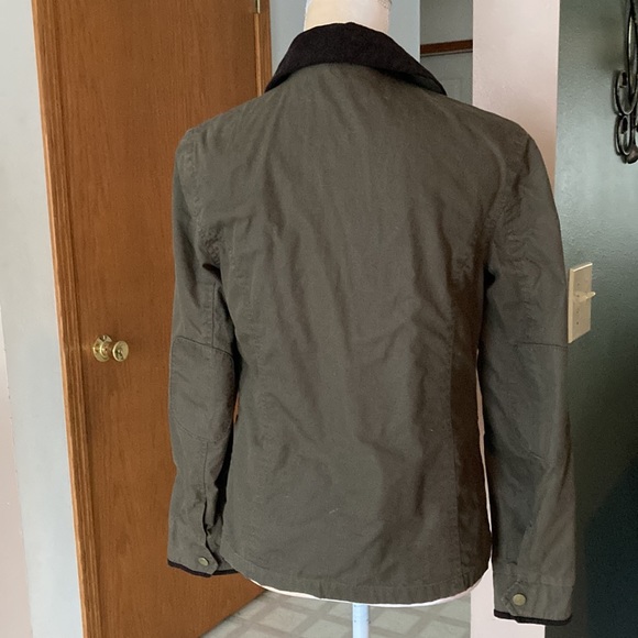 Jack Wills Sage Green Brown Collar Snaps And Zip Pockets Women Jacket  Coat Sz 2 - Picture 10 of 15